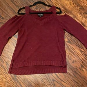 Magenta cold shoulder sweater. Size L